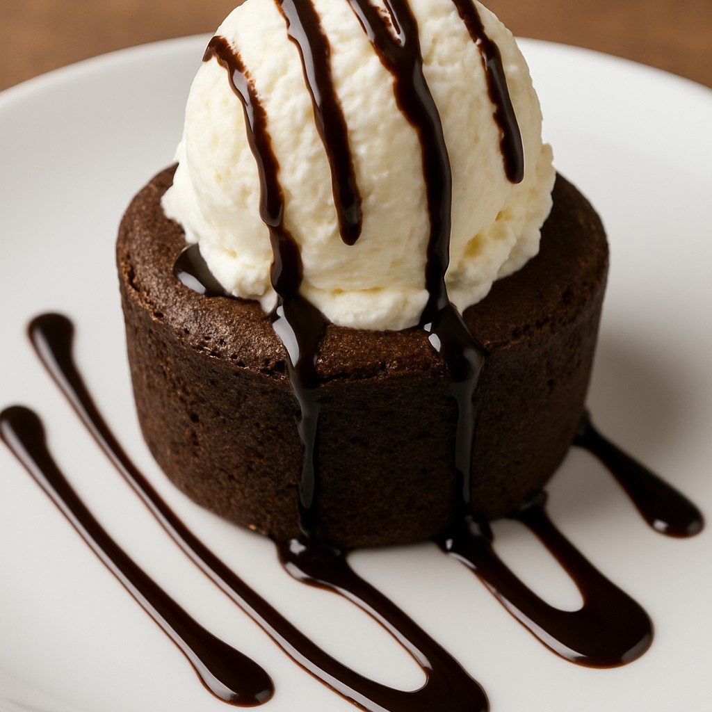 CHOCOLATE LAVA CAKE.