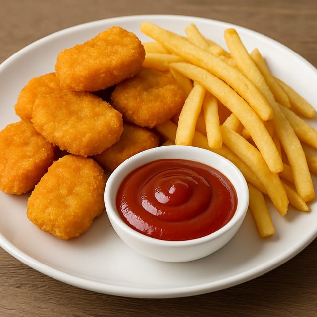 CHICKEN NUGGET WITH FRIES.