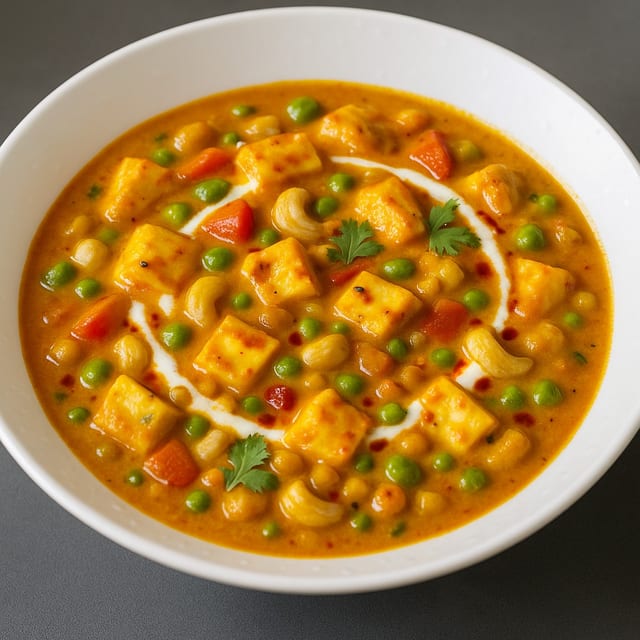 NAVRATAN KORMA WITH PANEER.