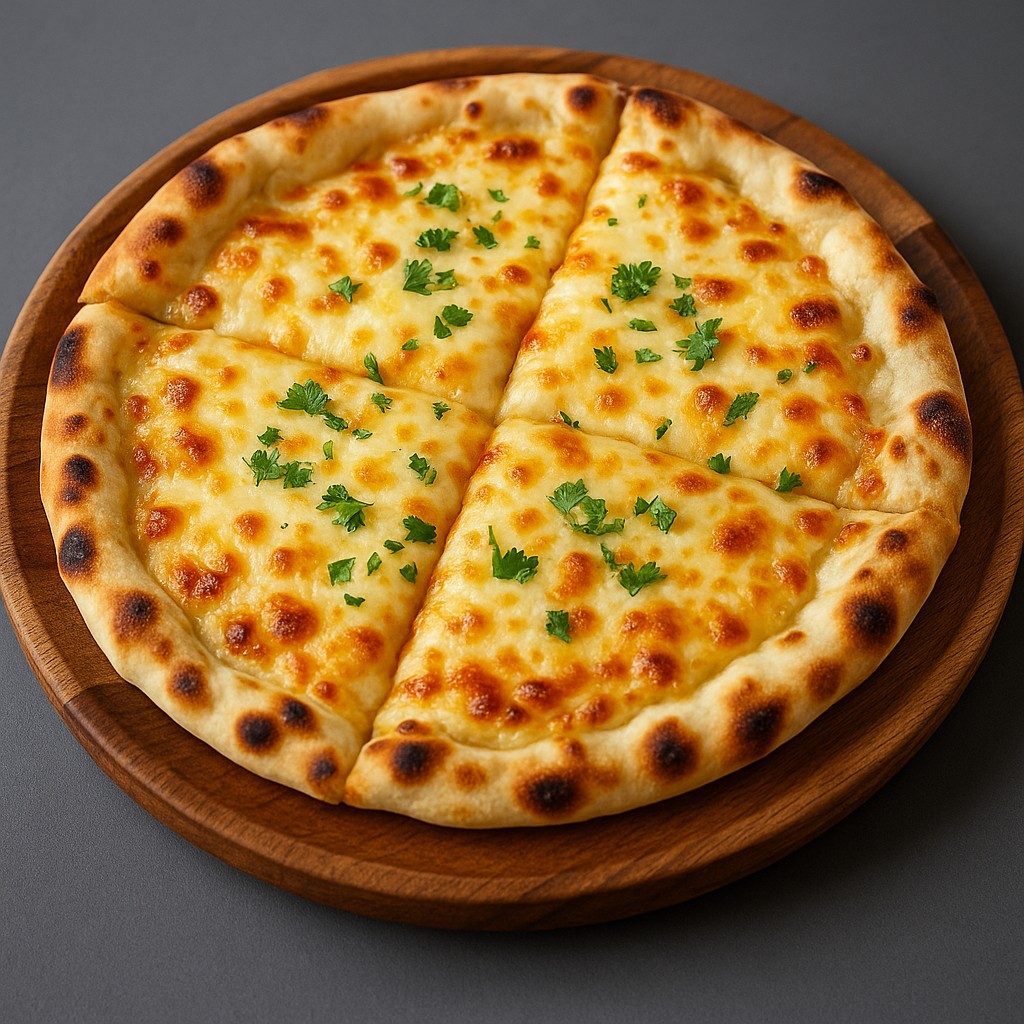 CHEESE NAAN PIZZA.