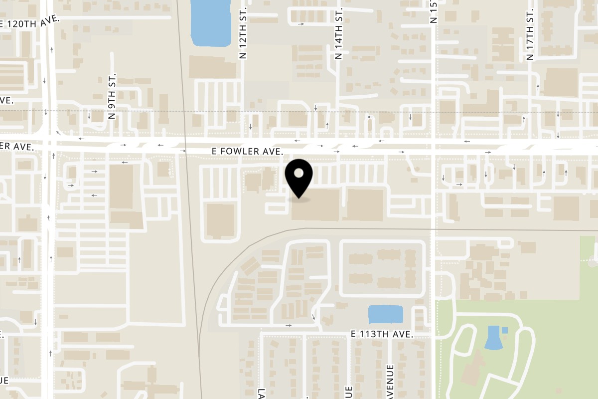 Map showing the location of Jalsa Indian Modern Kitchen Tampa on 1251 E Fowler Ave B2 in Tampa